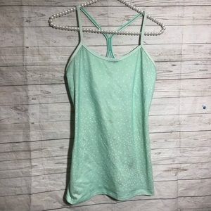 Lululemon power Y mint green polka dot tank size 6